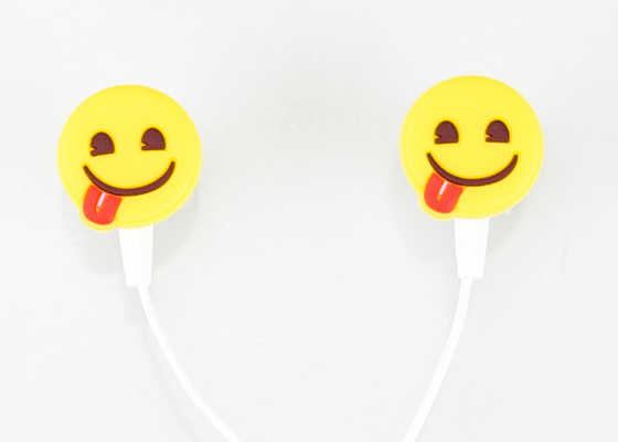 입체 음향 1.2m 길이를 가진 귀 Emoji 실리콘 이어폰 다 색깔에 있는 3.5 Mm